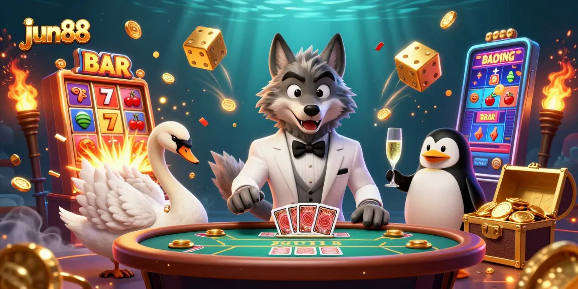 Experience thrilling baccarat and winning moments with jun88's vibrant gaming atmosphere.