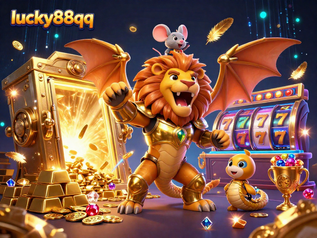Experience the excitement at lucky88qq with a triumphant chimera and dazzling treasures.