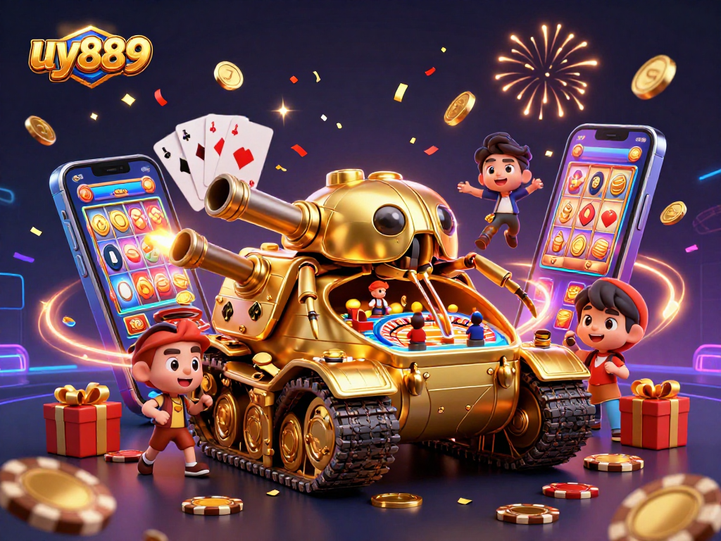 Engage with uy889's dynamic gaming scene featuring a golden beetle tank casino and lively gameplay elements.