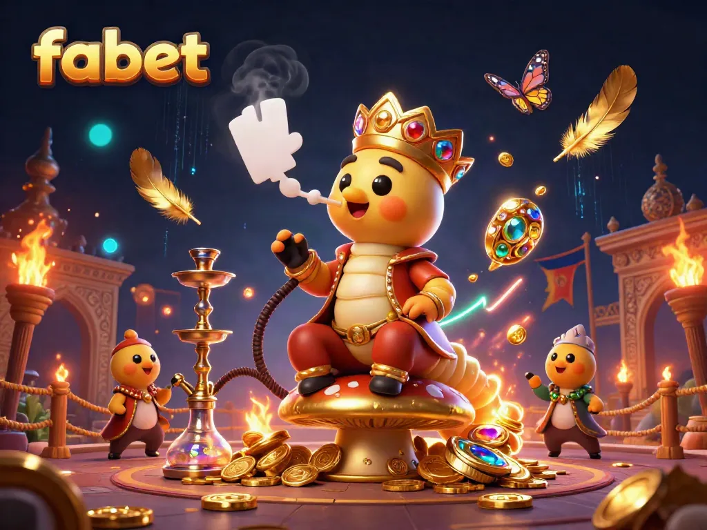 Experience thrilling gameplay at fabet with an enchanting 3D scene featuring a charismatic hookah-master and dazzling casino elements.
