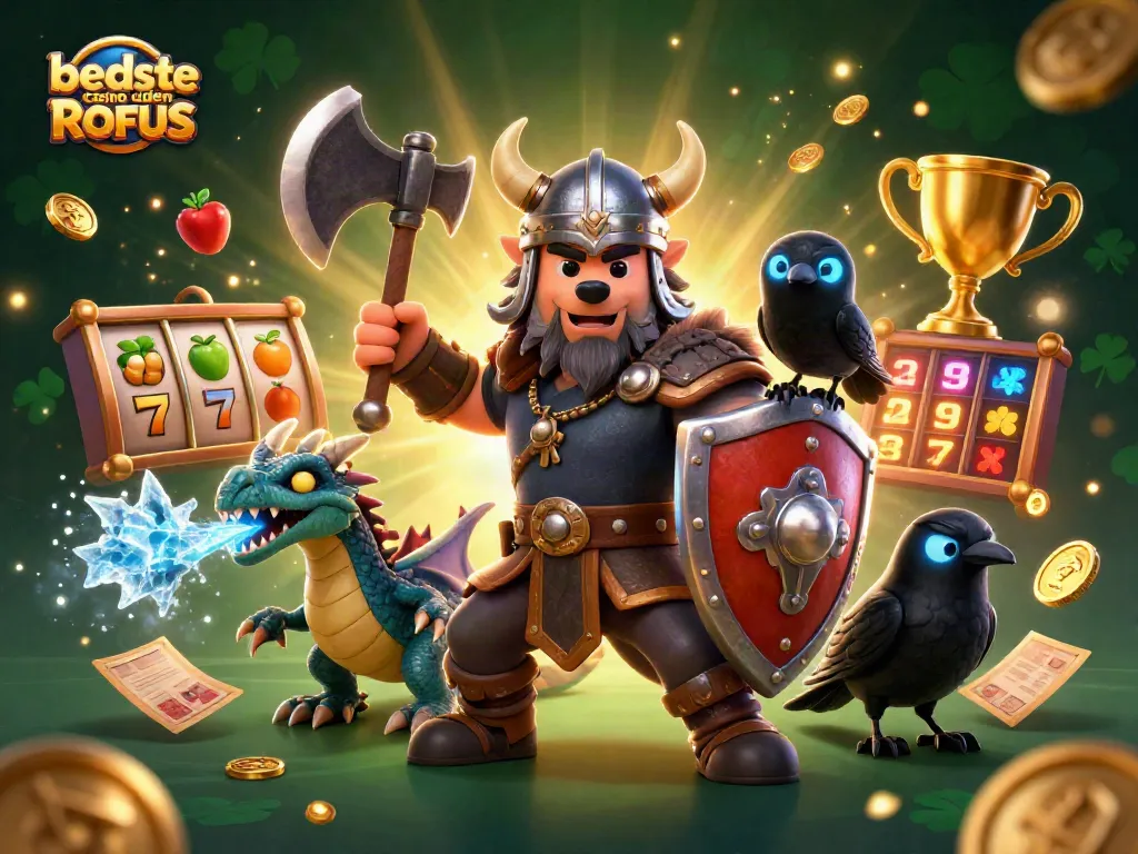 Play at the bedste casino uden ROFUS featuring dynamic 3D characters, slots, and casino elements.