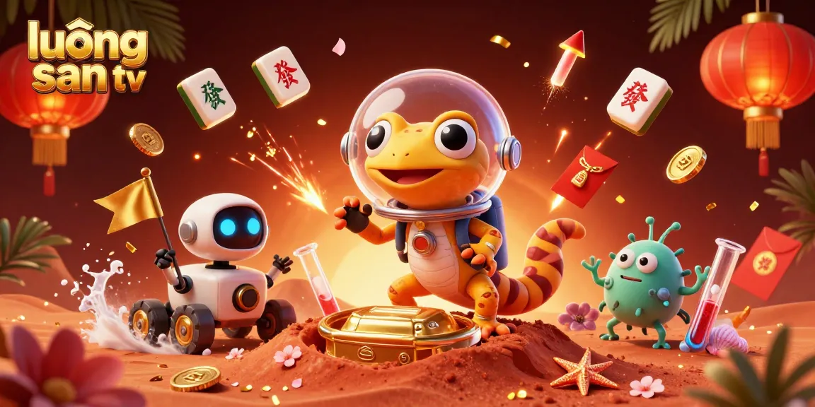 Experience thrilling gameplay at lương sơn tv with a dynamic scene of a Martian gecko finding a golden casino.