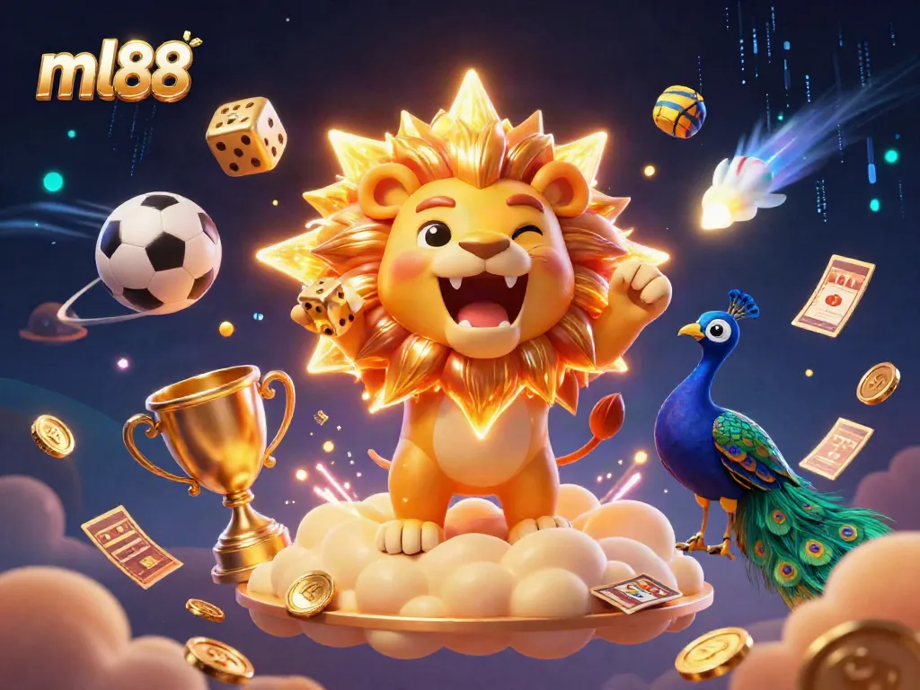 Experience endless winning chances with ml88 as a majestic sun lion and golden dice collide!