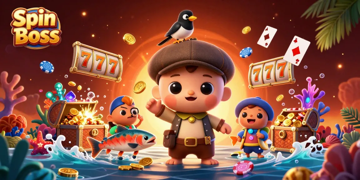Spin Boss engages players with vibrant underwater scenes filled with slots and treasure.
