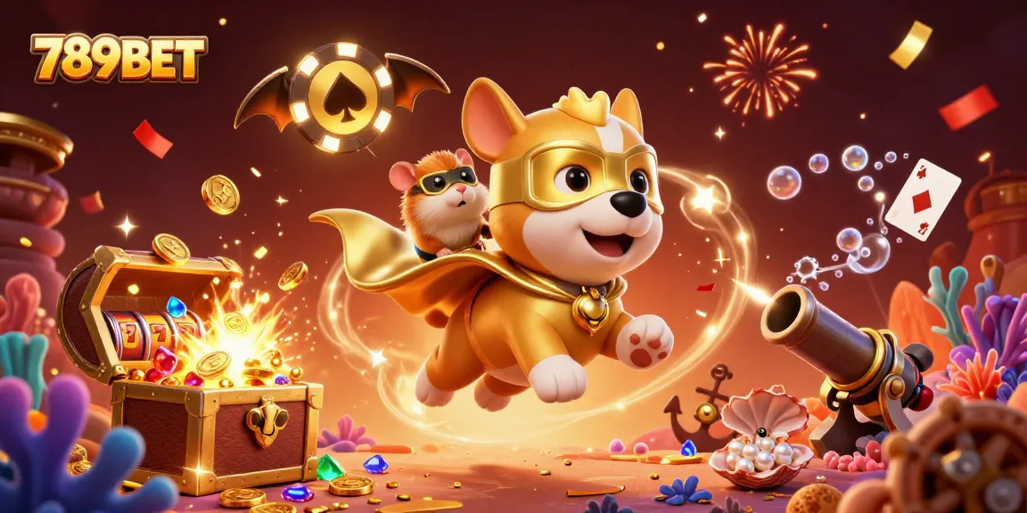 Experience thrilling gaming at 789BET with a vibrant illustration showcasing exciting casino elements.