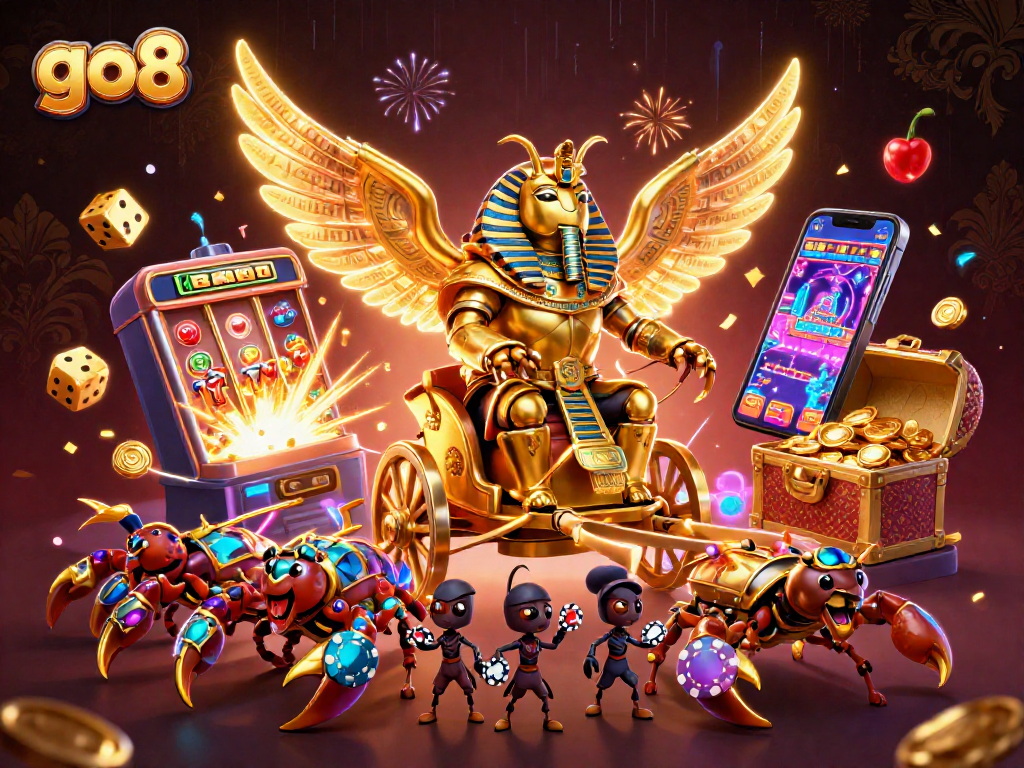 Engage in thrilling casino experiences at go8 with colorful slots, golden treasures, and dynamic gaming action.