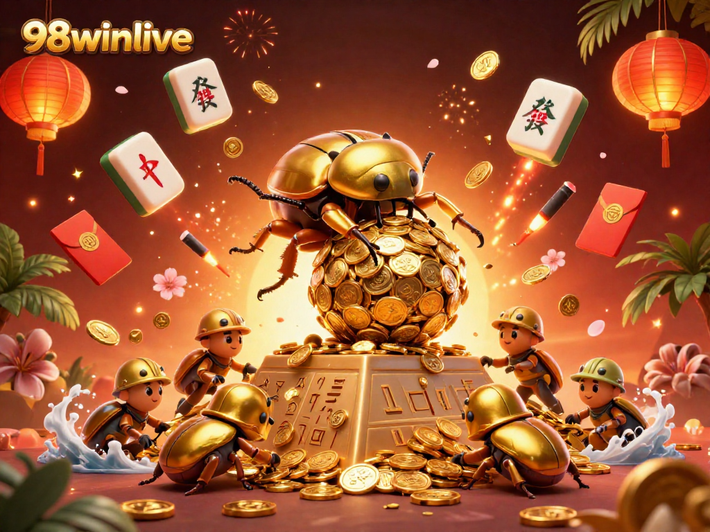 Experience enchanting gaming fun with 98winlive's vibrant 3D casino experience illustration.