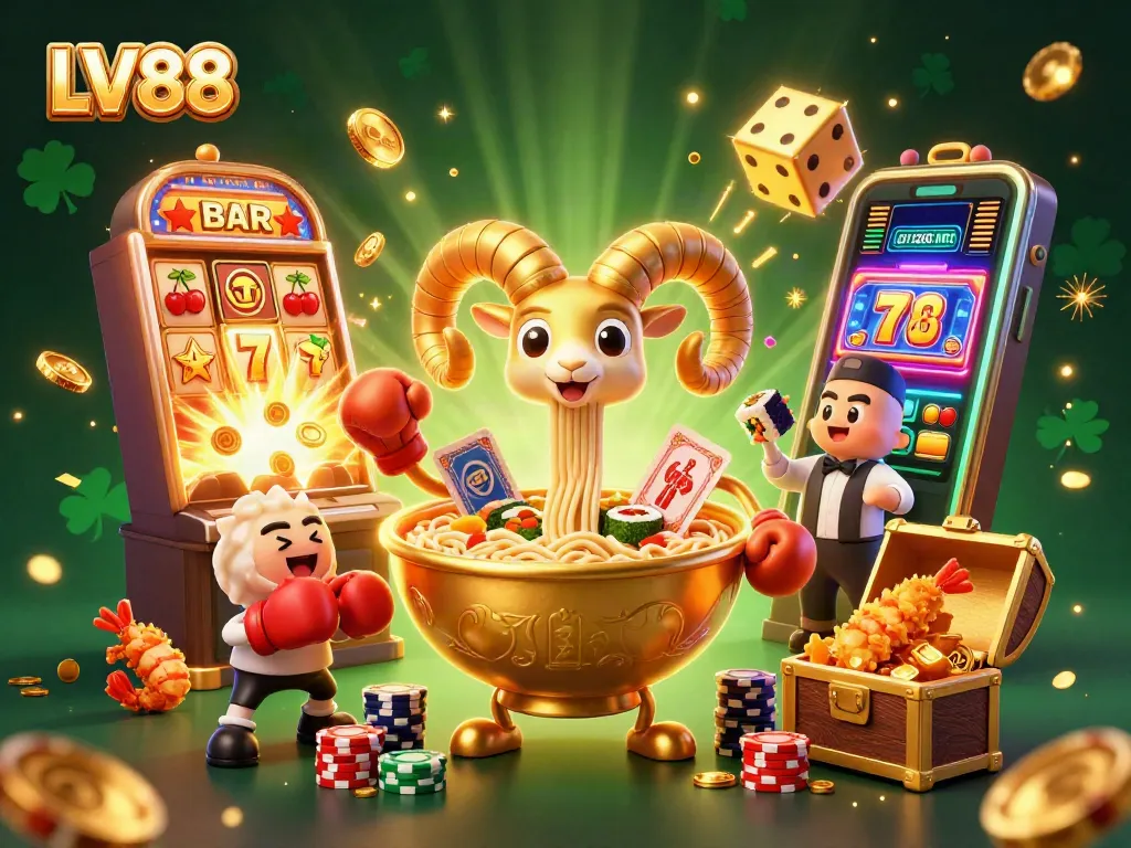 Experience the excitement at LV88 with colorful casino games and vibrant characters bringing joy to players.