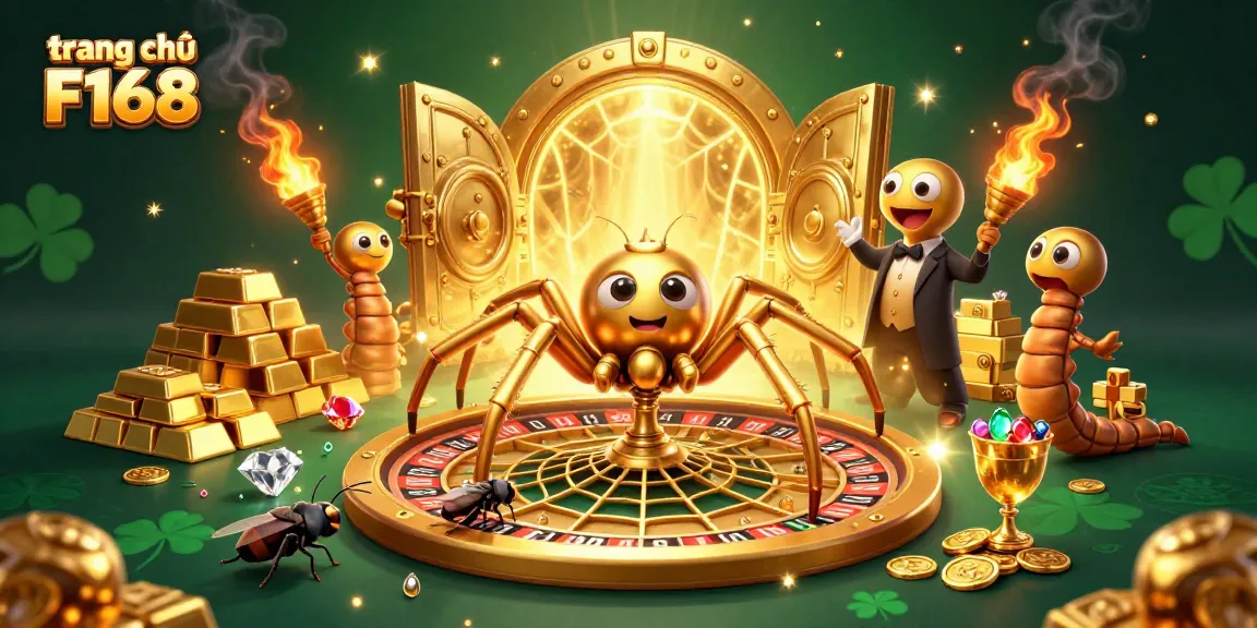 Engage with the exciting action at trang chủ F168 with a golden spider themed roulette and dynamic betting scene.