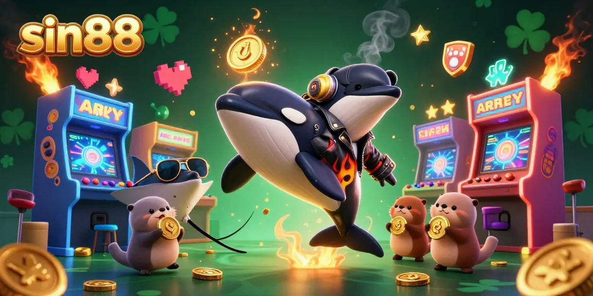 Experience thrilling gameplay with sin88 in a 3D casino scene featuring vibrant characters and elements.