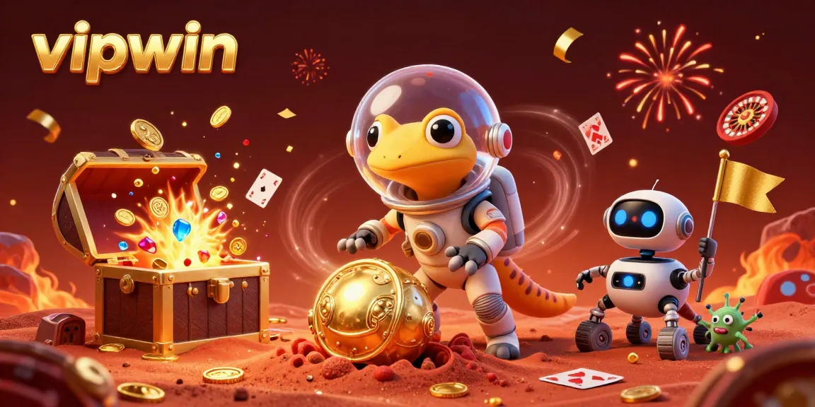 Engage in vipwin's thrilling casino adventure with vibrant alien elements and dynamic 3D art.