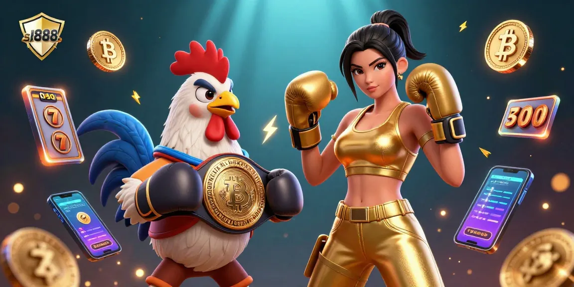 Experience thrilling casino action at sl888 with a dynamic 3D illustration featuring vibrant slots and crypto elements.
